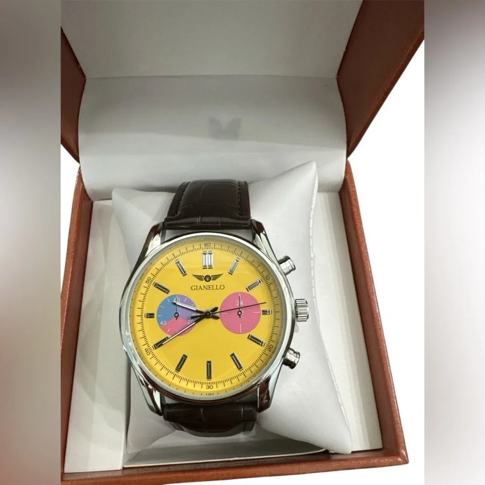 Gianello Men's 41mm Prism Strap Watch New With Box